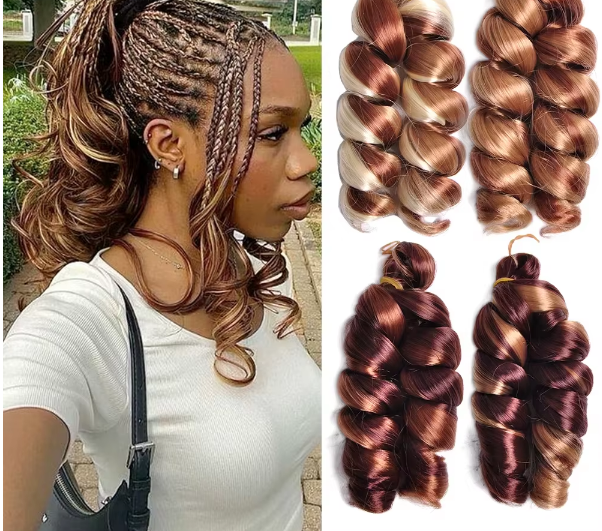 Hot Sale Hair Extension Synthetic Crochet Hair Box Braid Hairstyle for Black Woman Loose Wave French Curl Curly Braiding  Hair
