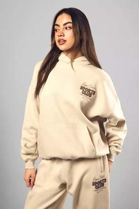 Oversize Stone 2 Piece Mujer Dsgn Studio Slogan Bubble Chándal Conjunto Transpirable Sudadera con capucha y pantalones de chándal Jogger Set Mujer Chándal - Product Image 5