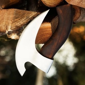 ที่ตัดพิซซ่าสแตนเลสแบบแฮนด์เมดคุณภาพสูงมีดเชฟชาวไวกิ้งแบบดั้งเดิมฝาครอบหนังสำหรับใช้ในห้องครัวสั่งซื้อขั้นต่ำ5ชิ้น - Product Image 3