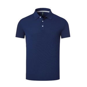 Polo d'été à manches courtes pour hommes, chemise d'affaires mince et respirante de couleur unie, tissu jersey confortable - Product Image 5