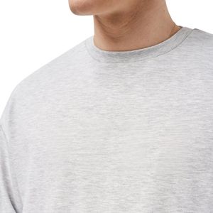 Sweat-shirt léger pour homme, brodé, gris chiné, coupe classique, 345GSM, coton, col rond, avec logo discret - Product Image 5