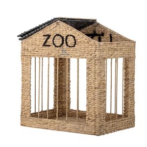 Vente en gros de paniers à jouets écologiques en jacinthe d'eau avec couvercle pour chambre d'enfants en forme de maison tissée à la main du Vietnam - Product Image 5