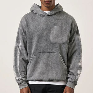 Sweat à capuche brodé personnalisé délavé pour homme - Product Image 6