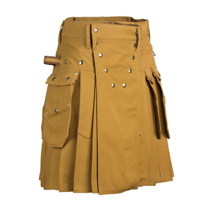 Kilts de travail à usage intensif de style écossais fait à la main du meilleur fournisseur 100% kilts utilitaires en coton avec sangles prix de gros - Product Image 3