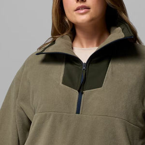 <b>Women</b> Sweatshirt Fleece Fabric <b>Quarter</b> <b>Zip</b> Collar Cheap Rate Full Sleeves Design With Custom Logo Printing For Bulk Order Casual - Product Image 2