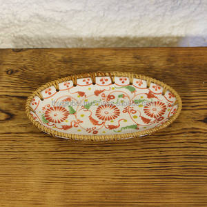 Plateau en nacre avec rebord en rotin plateau en rotin en nacre le plus élégant à un prix approprié - Product Image 6