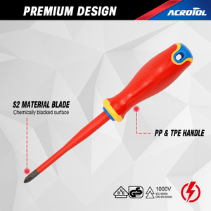 Maxxtools MV-36 VDE Isoliertes 6-teiliges Elektriker-Sicherheitswerkzeugset Zangen Schraubendreher Spannungsprüfer Kunststoffkoffer (OEM) - Product Image 5