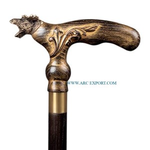 Canne de Marche Moderne en Forme de Lion Plaqué Or Laiton Antique Conception Standard Bâton de Marche en Offre Spéciale Fabriqué à la Main Prix Abordable - Product Image 4