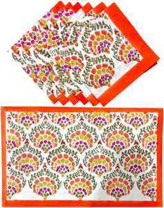 Manteles individuales tradicionales de algodón 100% hechos a mano Jaipur diseño étnico indio patrón Floral bloque de mano impreso manteles de mesa de comedor - Product Image 3