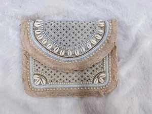 Sac à main en jute tissé de style indien Banjara avec broderie et perles, bandoulière unique, fermeture à glissière, sac à main pour femmes 2025 - Product Image 2