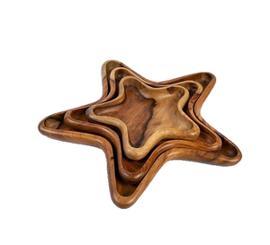 Plateau en bois en forme d'étoile pour les fêtes de Noël, plateau rectangulaire en bois d'acacia pour servir les repas - Product Image 3