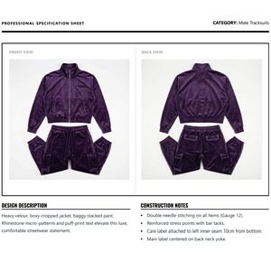 ชุดวอร์มผู้ชาย แจ็คเก็ตไนลอนกันลม สไตล์พังก์ ล้างสีแบบแอซิด ทรงบ็อกซี่ กางเกงทรงแบ็กกี้ สตรีทแวร์ รับผลิตตามสั่ง ขายส่ง คุณภาพดีที่สุด - Product Image 6