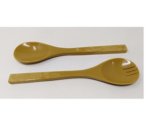 Juego de Cucharas para Servir Ensalada de Resina, Ecológicas, Aptas para Lavavajillas, Utensilios para Ensalada, Cocina Casera, Hechas en India - Product Image 3