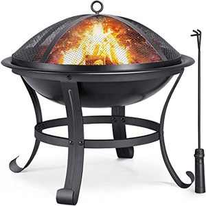 Black Outdoor Metal Fire Pit <b>Table</b> Eco-Friendly Lightweight Patio Fireplace for Outdoor Cooking and Fire Burning - Product Image 3