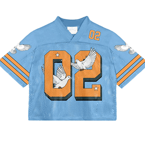 Camiseta Deportiva Personalizada de Fútbol Americano, 100% Poliéster, Transpirable, Antibacteriana, Cuello en V, Secado Rápido, Manga Corta, Sublimación - Product Image 2