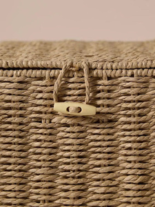 Paniers de rangement en jonc de mer tressé écologiques Sisu Handicraft, forme d'os avec poignée, taille mini, design multifonctionnel, lot de 2 - Product Image 3