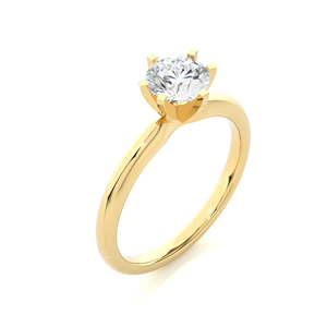 Bague de fiançailles en or 9k 10k 14k 18k personnalisée avec diamant de laboratoire solitaire IGI, bague de mariage en diamant - Product Image 1