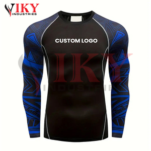 Ensemble de sport 2 pièces à manches longues avec logo personnalisé, leggings de sport par sublimation, shorts de compression pour femmes, ensemble de rashguard pour garçons - Product Image 2
