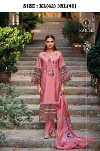 Traje DE TRABAJO Salwar de secuencia de bordado de seda viscosa sintética de último diseñador de Fab Zone - Product Image 4