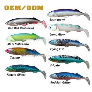 OEM 26cm 33cm kích thước lớn mô phỏng câu cá thu hút biển sâu Mồi Câu Cá nhân tạo mềm mồi kim loại đầu Jig thu hút - Product Image 5