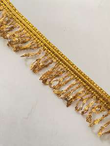 Frange en sequins en polyester à fil unique, largeur 30 cm, verticale, à pampilles, garniture en dentelle, accessoires décoratifs pour costumes de danse latine - Product Image 2