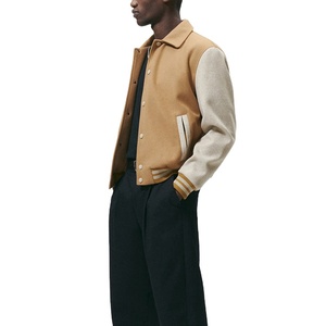 2025 New High Street Spring Baseball Varsity Jacket Men <b>Wool</b>/Polyester Loose Breathable OEM Service - Product Image 3