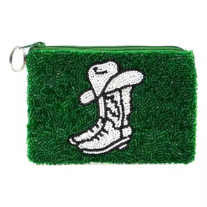 The latest new hand made stylish fashion beaded leopard print coin pouch bag <b>small</b> <b>wallet</b> bag with multi color beads coin pouch - Product Image 3