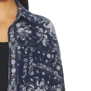 Camisa Casual de Punto Jacquard 100% Algodón para Mujer, Diseño Nuevo 2026, Corte Holgado, Bolsillos Delanteros con Solapa, Precio de Descuento al por Mayor OEM - Product Image 6