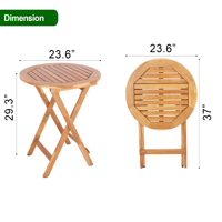 Ensemble table et chaises pliantes en bois pour le café en plein air et le balcon offrant un design compact et une structure durable
