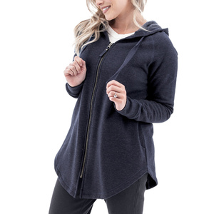 OEM Custom Oversized Fleece Pullover <b>Sweatshirt</b> <b>Longline</b> Hoodie for <b>Women</b> Extended Fit Private Label Winter Gymwear Supplier - Product Image 3