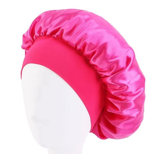 Gorros de noche de satén de Color sólido transpirable para mujer, gorros de seda para cubrir el cabello, MOQ bajo - Product Image 3