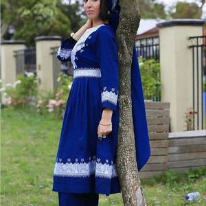 Vestido de algodón de tamaño personalizado Salwar Kameez de terciopelo afgano bordado tradicional hecho a mano afgano para mujer para fiesta boda venta para - Product Image 1