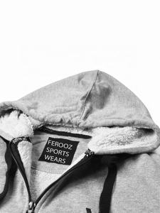 Sudadera con Capucha y Cremallera Completa con Logotipo Personalizado para Hombre, 100% Algodón, Gruesa, de Moda, para Invierno, Técnica Bordada FSW-MH-005 - Product Image 2