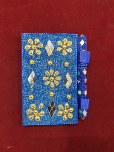 Handmade Decorative Beaded Notebook and Pen Gift Set | Mirror Work Office Decor | Custom Indian Notebook for Gifting - Product Image 2