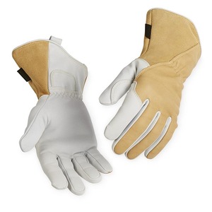 Gants de soudage de sécurité en cuir de vachette de haute qualité Longs gants de travail en cuir véritable pour adultes - Product Image 5