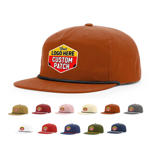 ODM OEM Vietnam Factory 5 Panel Unstructured Flat Brim <b>Rope</b> Cap Ri 256 Hat Custom Embroidery Patch Logo for <b>Fishing</b> Hunting Caps - Product Image 6