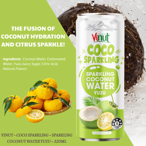 VINUT agua de coco Yuzu espumoso 320ml HALAL KOSHER OEM ODM Etiqueta Privada potable muestra gratis del fabricante - Product Image 4