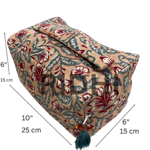 Peach Wine Quilted Cotton <b>Travel</b> <b>Toiletries</b> Handle <b>Bag</b> Handcrafted Eco Friendly Large Vintage Daily Shopping Greocery Everyday - Product Image 2