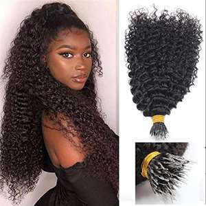 Top qualité crépus bouclés Neno anneau Extensions de cheveux 100% non transformés indien noir cheveux humains crépus bouclés cheveux au prix de gros - Product Image 1