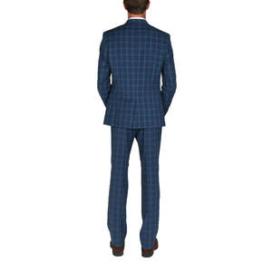 Abito da uomo Billy London slim-fit elasticizzato ad alte prestazioni, blazer blu taglia 40R monopetto e doppiopetto con chiusura a bottoni sul pantalone - Product Image 4