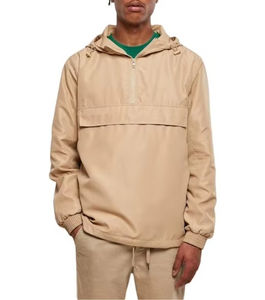 Wholesale Customizable Men's Winter Plus Size Printed Windbreaker Tracksuit Set Breathable Jacket & Hooded Shorts Solid Pattern - Product Image 1