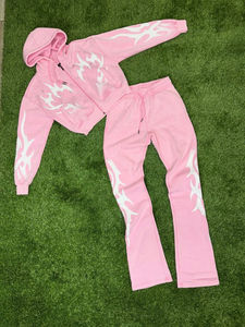 Nouveau Stone Washed Sun Faded 350gsm personnalisé grande taille surdimensionné survêtement pantalons de survêtement et pull à capuche 2 pièces ensemble pour hommes - Product Image 5