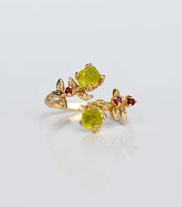 Anillo de Peridoto Verde Natural con Certificación IGI, Joyería de Boda Diseñada para un Estilo Elegante Inspirado en la Naturaleza, Brillo Fresco - Product Image 3