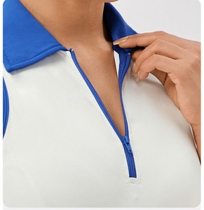 Robe d'entraînement de sport athlétique légère à séchage rapide pour femmes Nouveau polo de golf pour le tennis sans manches avec fermeture éclair - Product Image 5
