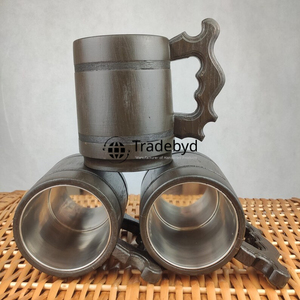 เหยือกไม้ดีไซน์กว้างงานหัตถกรรมที่ยั่งยืนสำหรับเครื่องดื่มร้อนโดย tradebyd - Product Image 2