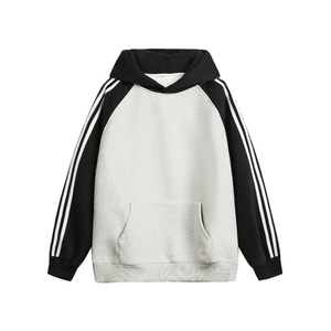 Sweat à capuche premium 2025 avec manches rayées, streetwear pour homme, polaire - Product Image 1