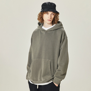 Sudaderas con capucha de algodón 100% de peso pesado de alta calidad para hombre, Jersey lavado Vintage con hombros caídos de Terry francés estampado bordado personalizado - Product Image 2