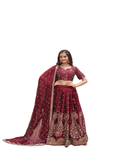 Designer <b>Indian</b> & <b>Pakistani</b> <b>Clothing</b> Low Price Bridal Lehnga Choli with Dupatta for Women for Wedding & Girls' Party Wear - Product Image 1