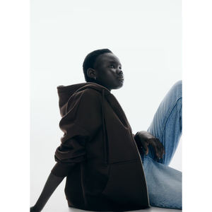 Sweat-shirts à capuche pour femmes et hommes, unis, surdimensionnés, avec logo personnalisé, jogging d'entraînement, survêtement, veste, capuche courte délavée à l'acide - Product Image 3