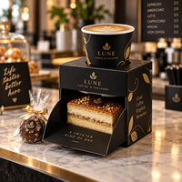 Boîte d'emballage personnalisée AT PACK pour café, desserts, avec logo, pour café, boulangerie, gâteaux, à emporter, boîte cadeau, porte-gobelet et emballage alimentaire haut de gamme